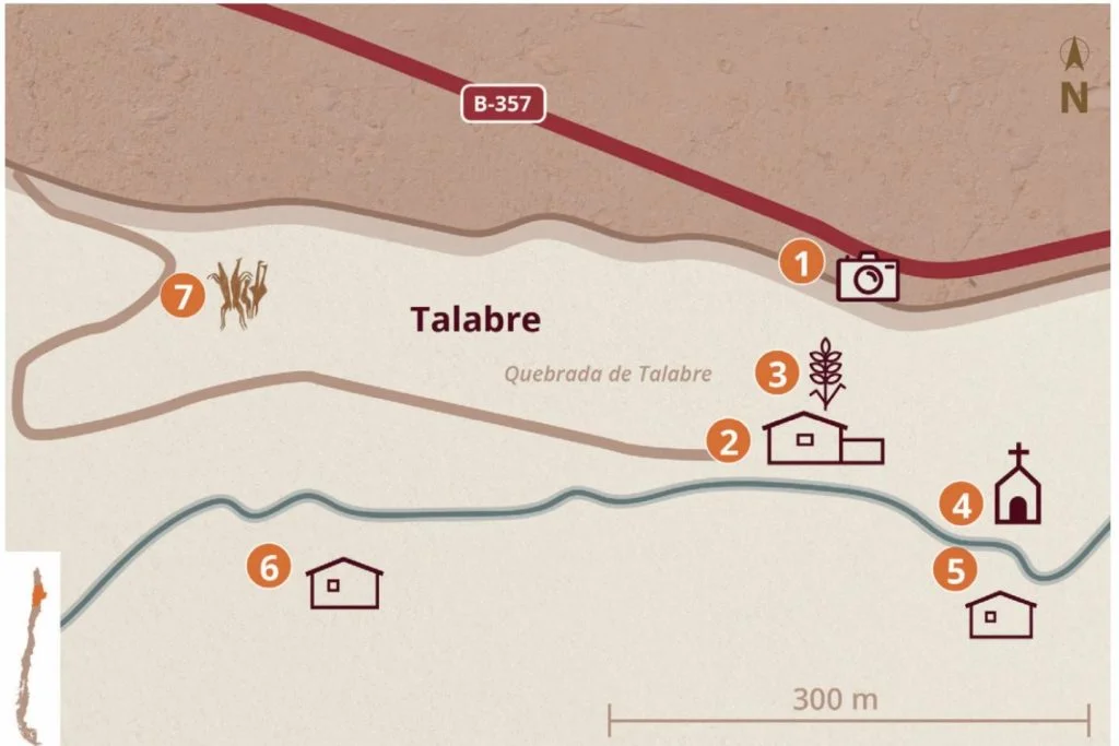 pueblo de talabre viejo - san pedro de atacama Ruta corta